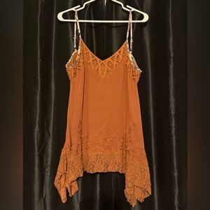 Gimmicks by BKE Lace Trimmed Camisole in Rust